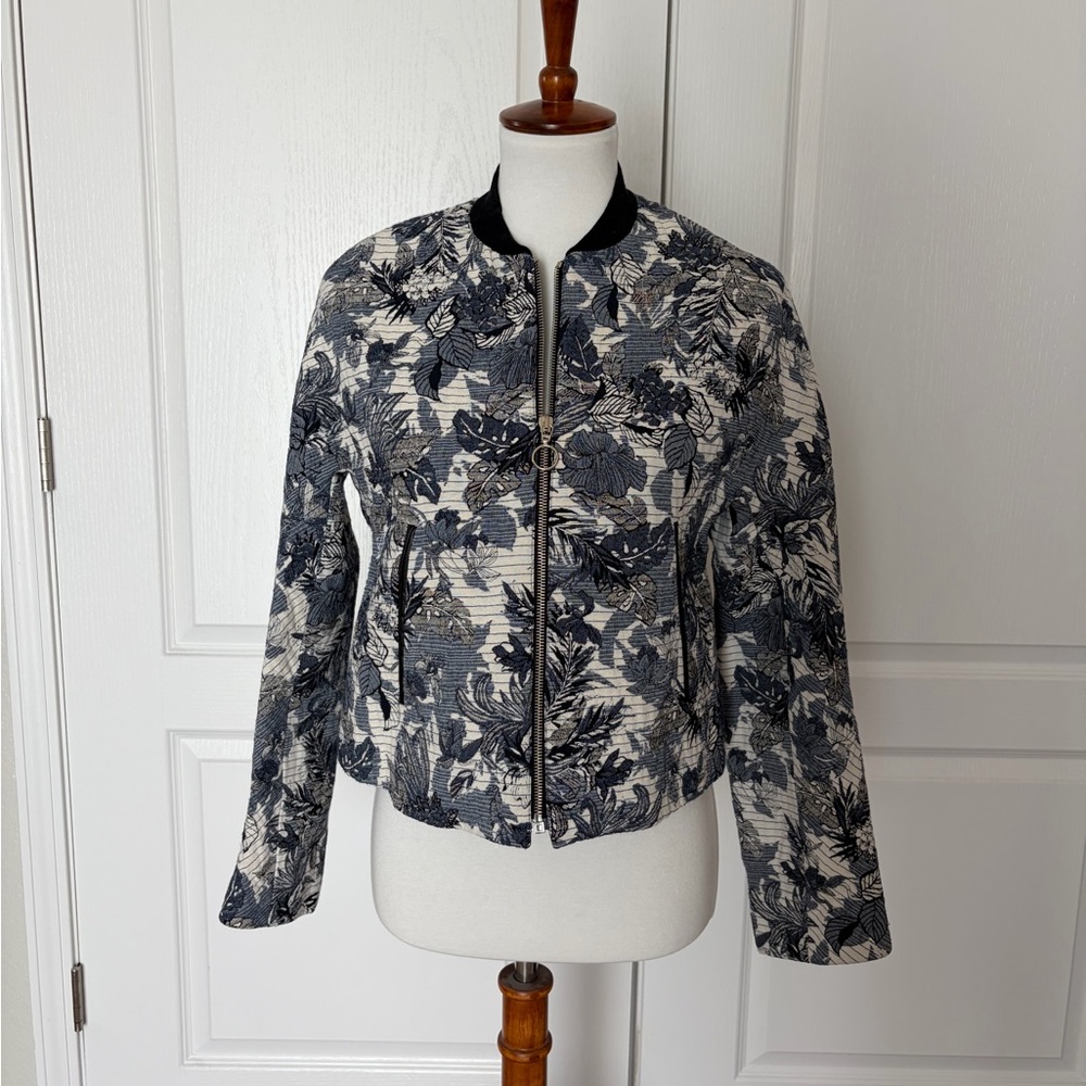 Zara Floral Tapestry Bomber Jacket - Picture 2 of 5